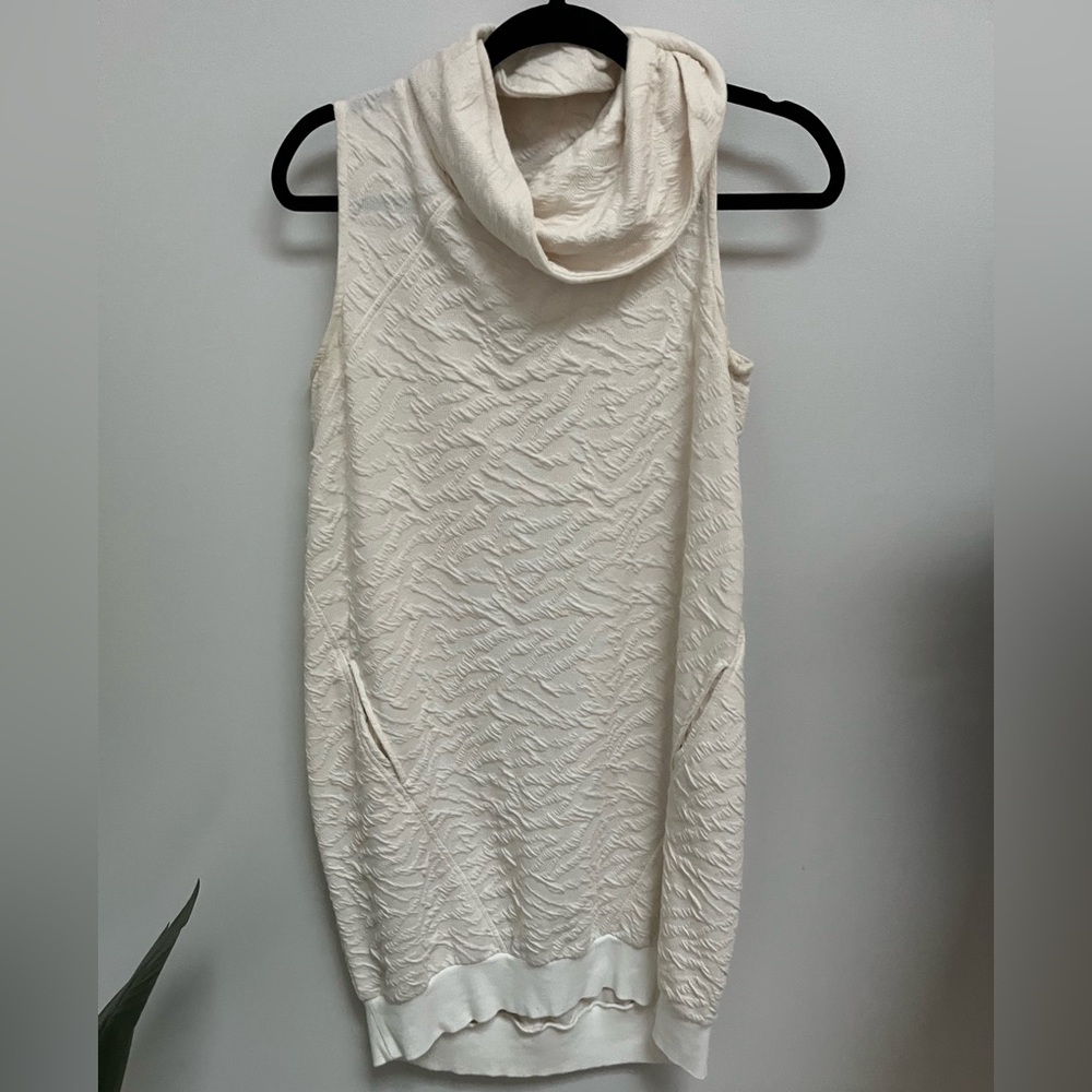 Textured oversized cowl neck dress
